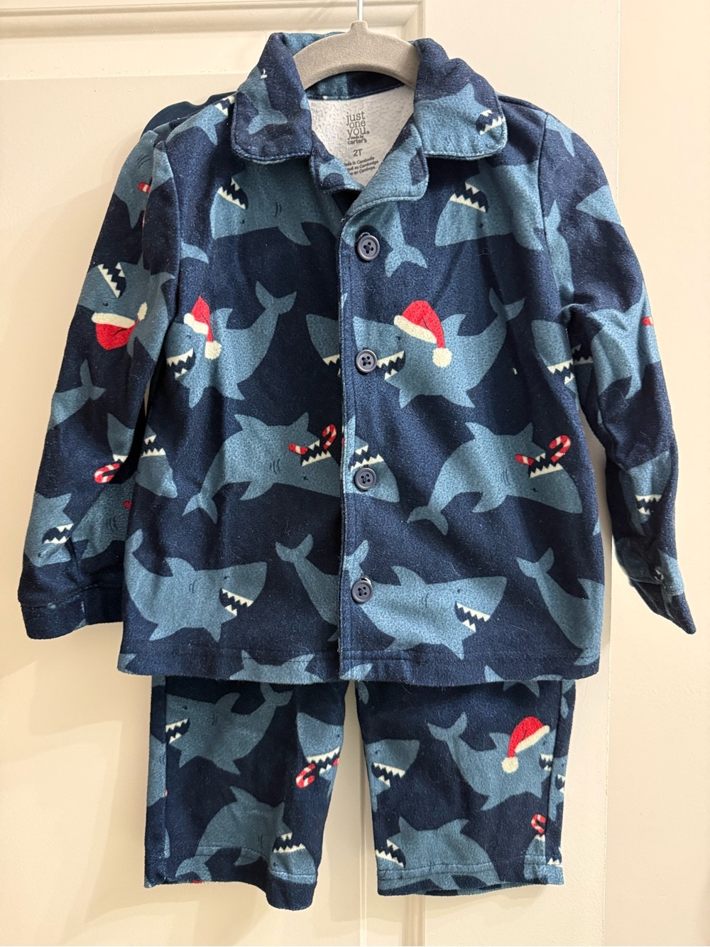 Just One You by Carter's Navy Shark Holiday Pajama Set